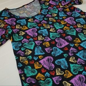 LuLaRoe PERFECT T Swing Top Hearts ♥️ Like NEW